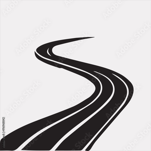 Road vector silhouette on a white background