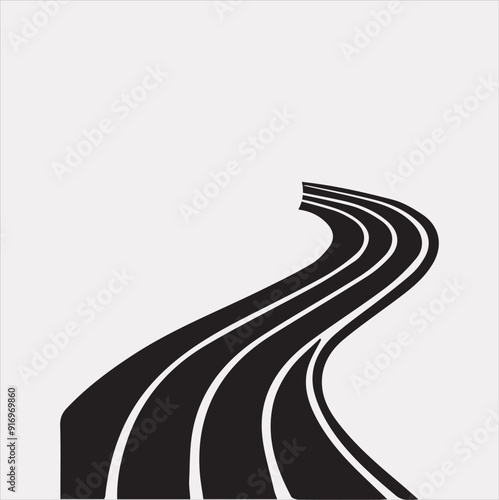 Road vector silhouette on a white background