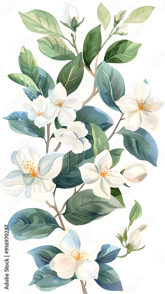 Jasmine flower bouquet background illustration Jasmine flower bouquet background illustration