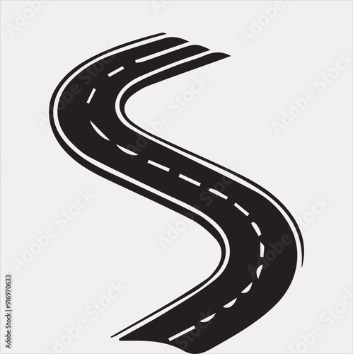 Road vector silhouette on a white background