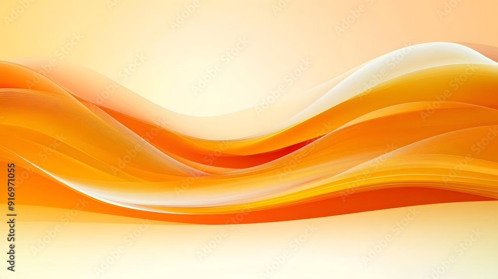 Light Orange Background with Yellow Wave Elements, Simplistic Style Vector Illustration Light Orange Background with Yellow Wave Elements, Simplistic Style Vector Illustration