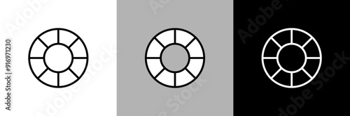 シンプルな線画の浮き輪のベクターアイコン