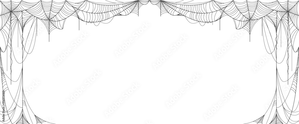 Obraz premium Spider web line art vector