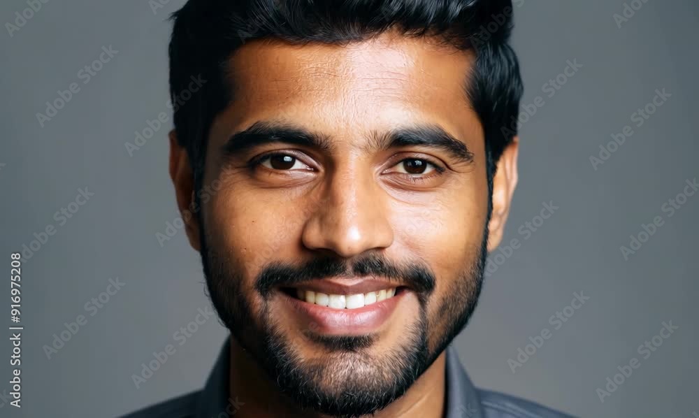 Portrait of smiling arabic manIsolated on gray background Portrait of smiling arabic manIsolated on gray background