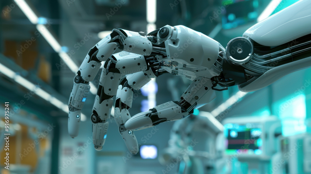 Fototapeta premium Robotic arms assisting in delicate surgeries