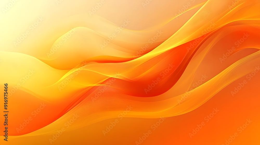 Light Orange Background with Yellow Wave Elements, Simplistic Style Vector Illustration Light Orange Background with Yellow Wave Elements, Simplistic Style Vector Illustration