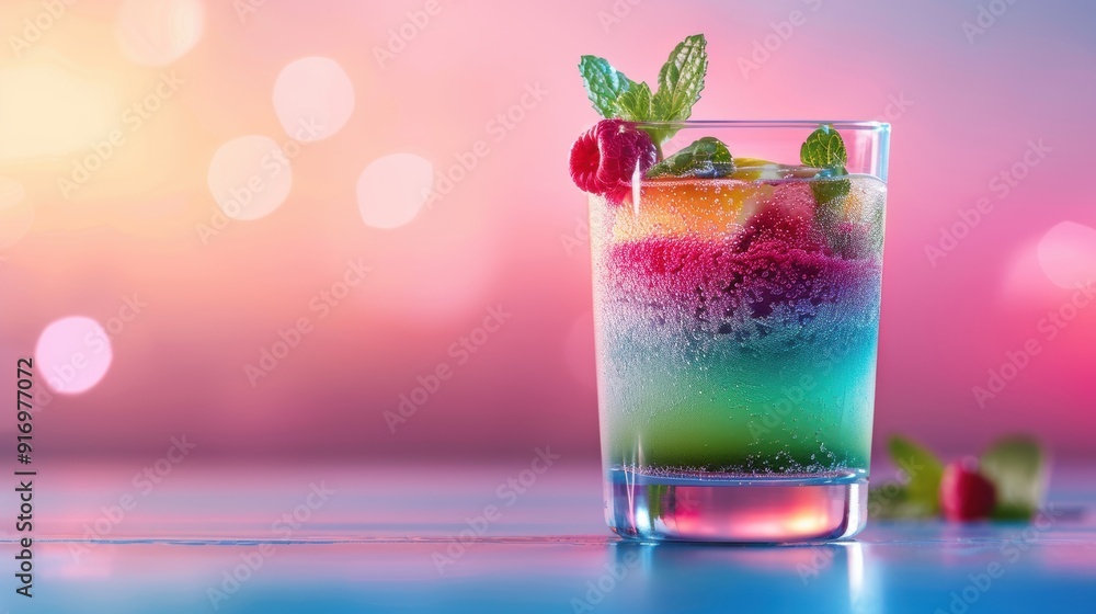 A glass of juice with a colorful layered effect, showcasing the vibrant hues and textures of fresh ingredients. A glass of juice with a colorful layered effect, showcasing the vibrant hues and textures of fresh ingredients.