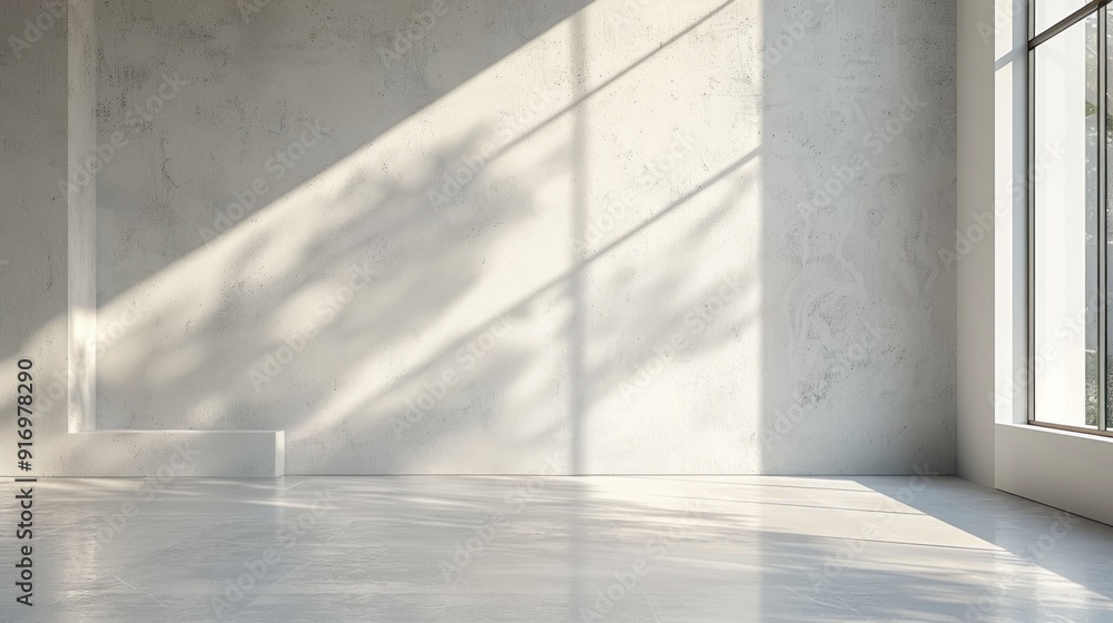 Abstract shadows on a white wall in a minimalist setting. The scene is serene and artistic, emphasizing simplicity and elegance. Abstract shadows on a white wall in a minimalist setting. The scene is serene and artistic, emphasizing simplicity and elegance.