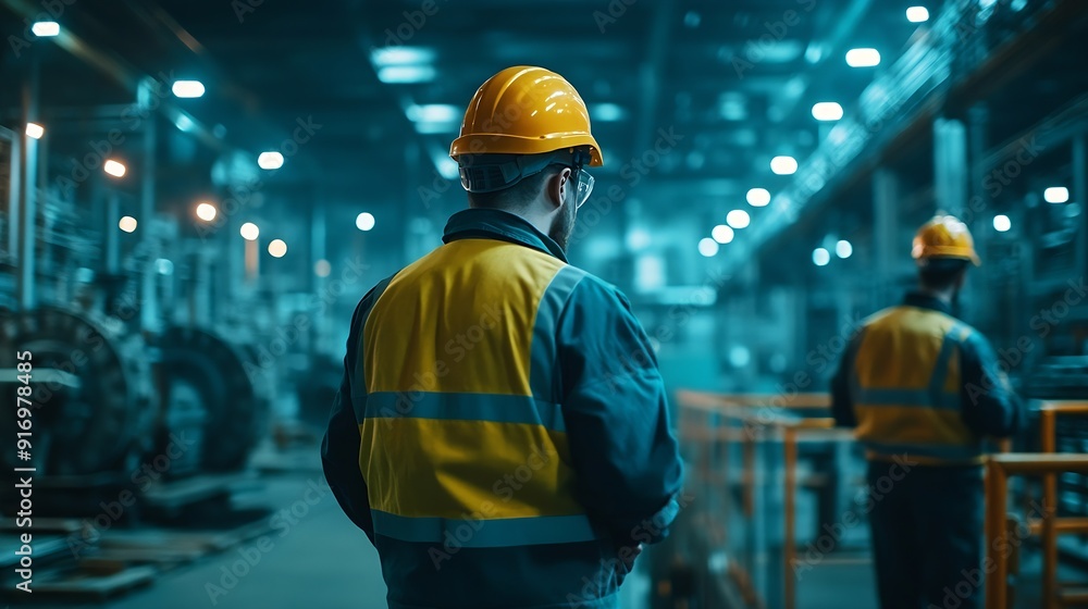 Supervisors working on platform in factory : Generative AI Supervisors working on platform in factory : Generative AI