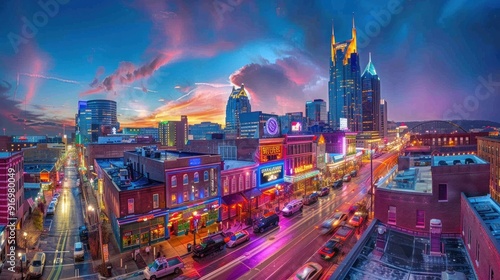 Nashville Skyline at Dusk