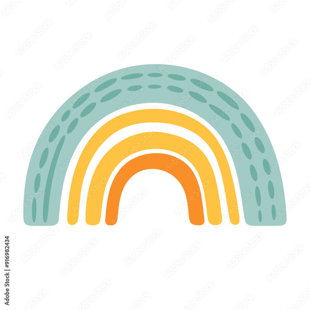 A colorful abstract rainbow design with curved lines in shades of blue, orange, and yellow A colorful abstract rainbow design with curved lines in shades of blue, orange, and yellow