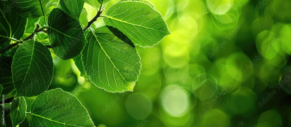 Nature s fresh green leaves shown in an abstract copy space image Nature s fresh green leaves shown in an abstract copy space image