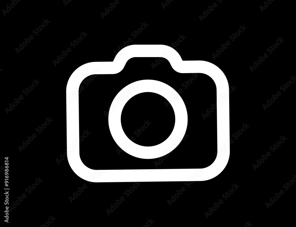 Camera icon. Vector white line photo camera illustration. Camera icon. Vector white line photo camera illustration.