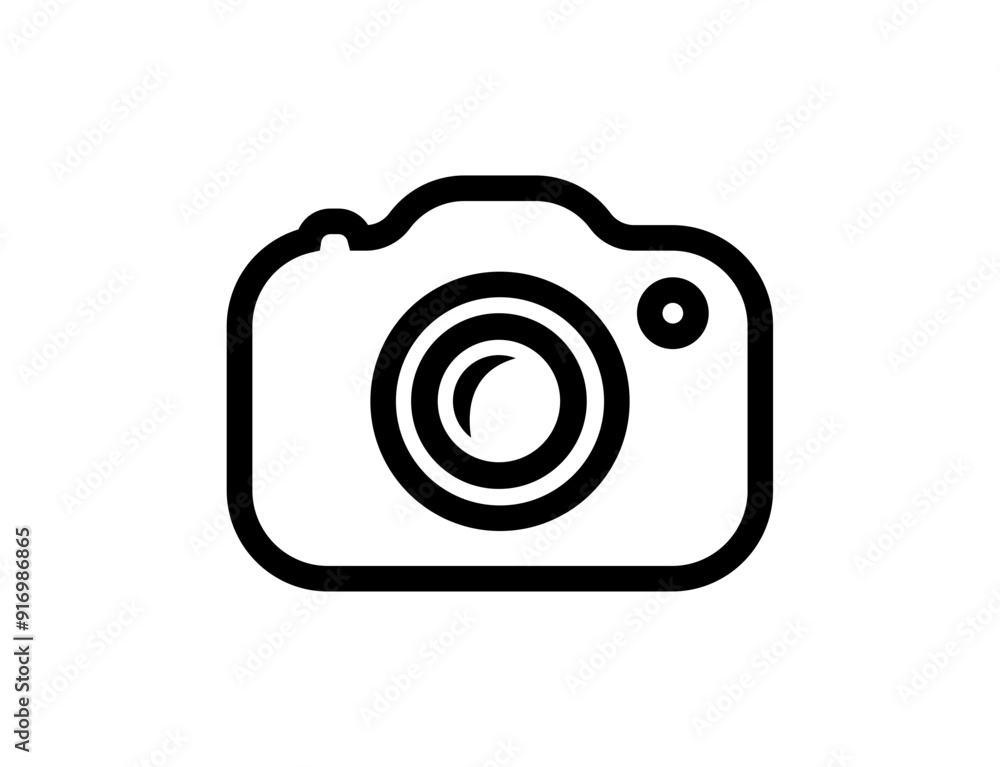 Camera icon. Vector black line photo camera illustration. Camera icon. Vector black line photo camera illustration.