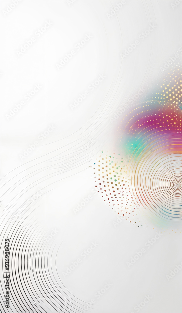 Naklejka premium Abstract wallpaper with a white background with metallic iridescent circles