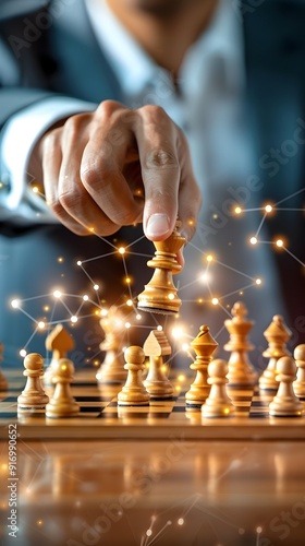 Wallpaper Mural Strategic Chess Move with Network Connections. Torontodigital.ca