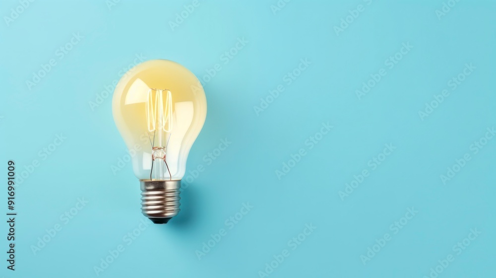 Light bulb on blue background. Concept of idea, innovation and creativity. Light bulb on blue background. Concept of idea, innovation and creativity.