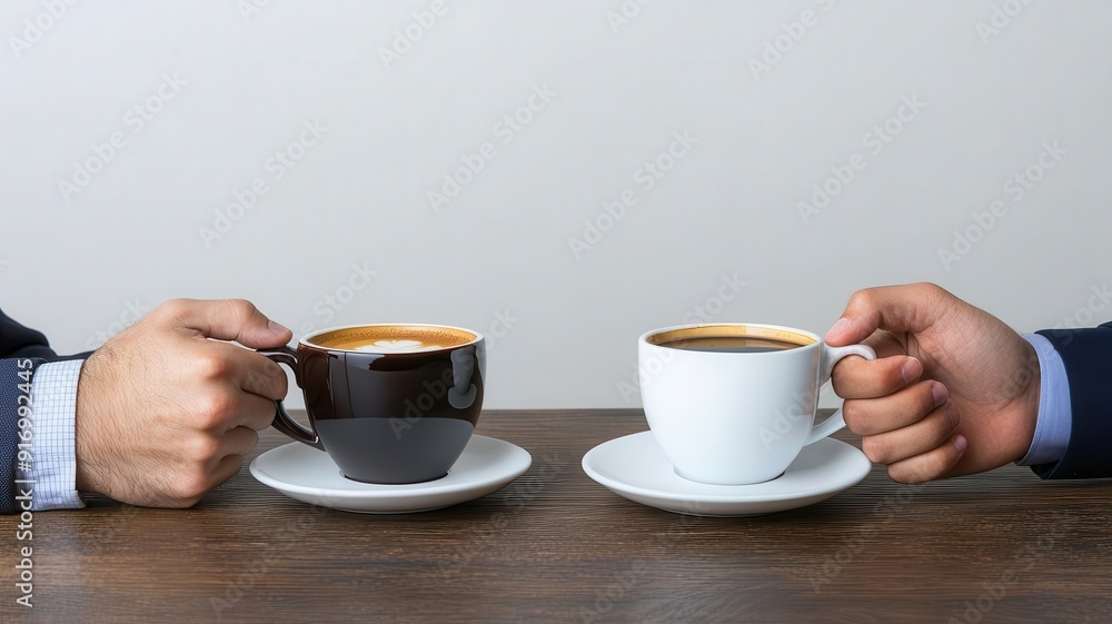 Entrepreneur engaging in a supportive discussion with a peer over coffee, exchanging ideas and experiences Entrepreneur engaging in a supportive discussion with a peer over coffee, exchanging ideas and experiences
