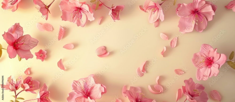 Pink Cherry Blossoms on a Pastel Background Pink Cherry Blossoms on a Pastel Background