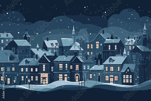 Elementson a yellow, orange and blue colors background. Of a country house in a flat style. Vector illustration.
