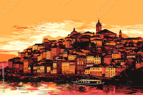 summer, travel, illustration, landscape, cartoon, architecture, fantasy, beautiful, cityscape, tourism, adventure and art, adventure illustration, adventure themes, adventurous landscapes, artful adve