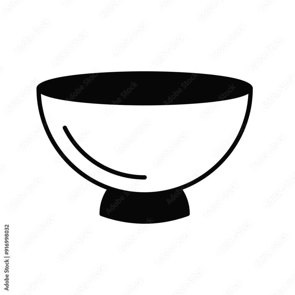 bowl glyph icon with white background vector stock illustration bowl glyph icon with white background vector stock illustration