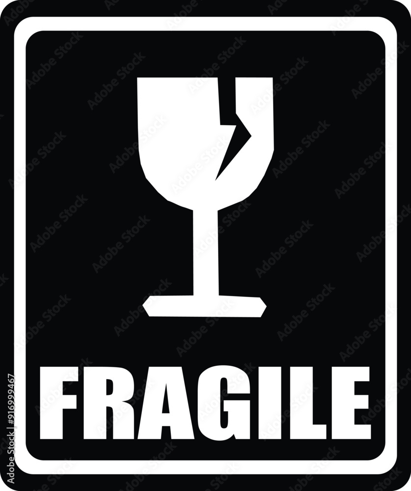 Fragile icon, Damage glass icon. Fragile icon, Damage glass icon.