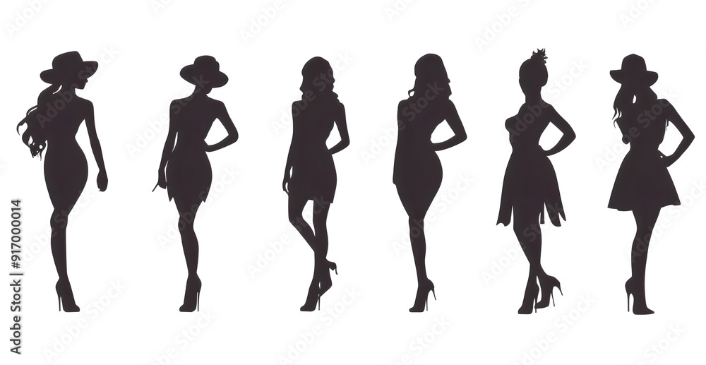 silhouettes of women in various poses isolated background transparent png silhouettes of women in various poses isolated background transparent png
