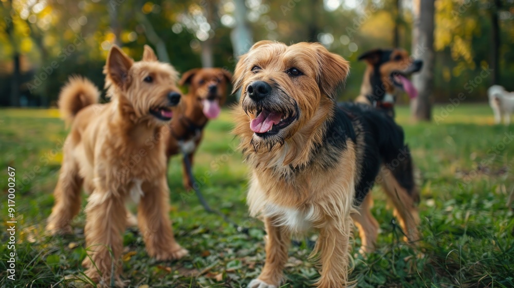 Playful Dogs In A Park