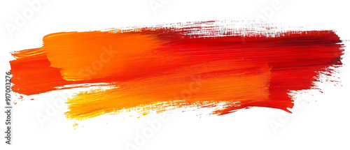 orange and red paint brush stroke isolated background transparent png