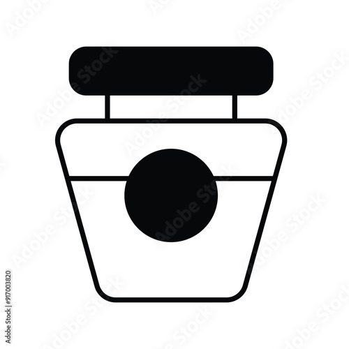 jam jar glyph icon with white background vector stock illustration