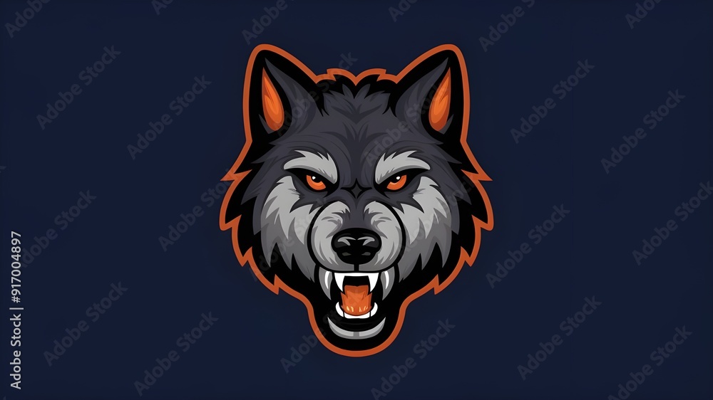 Illustration of a wolf's head as the mascot logo Illustration of a wolf's head as the mascot logo