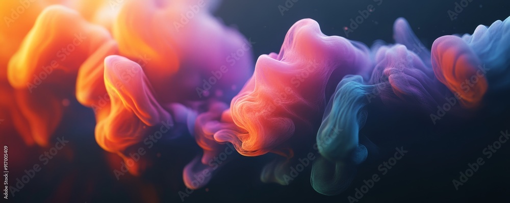 Abstract colorful smoke swirls on black background. Abstract colorful smoke swirls on black background.