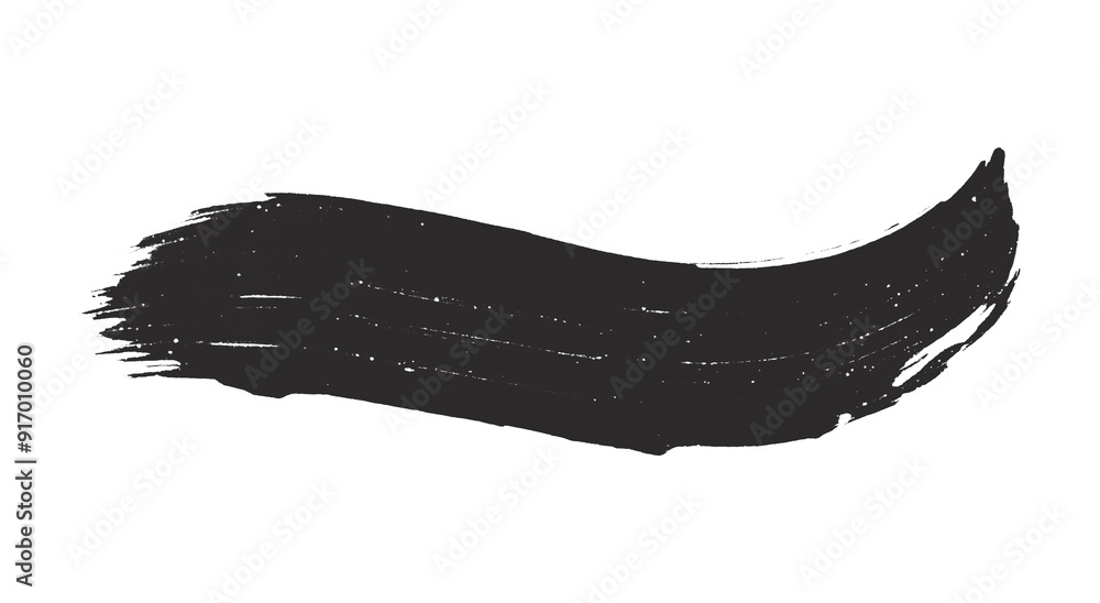 Fototapeta premium Black brush strokes on a transparent background.