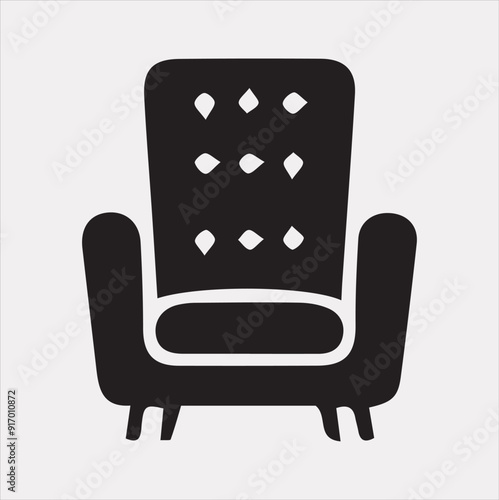 Sofa icon vector silhouette on a white background