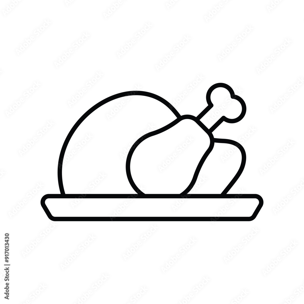 chicken line icon with white background vector stock illustration chicken line icon with white background vector stock illustration