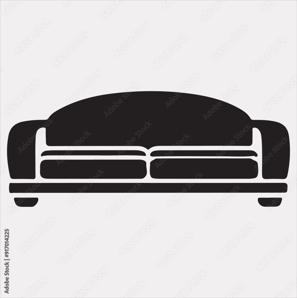 Sofa icon vector silhouette on a white background Sofa icon vector silhouette on a white background
