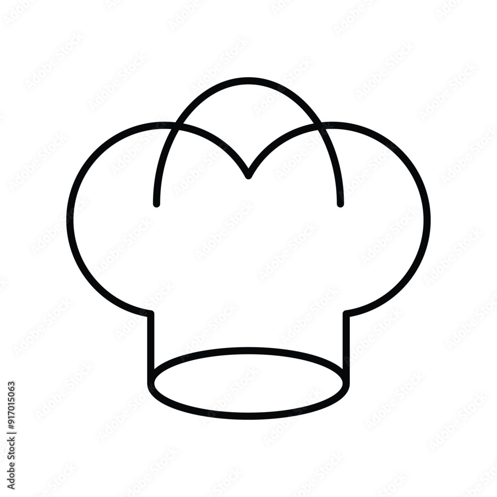 chef cap line icon with white background vector stock illustration chef cap line icon with white background vector stock illustration