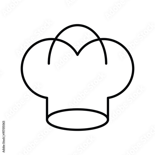 chef cap line icon with white background vector stock illustration