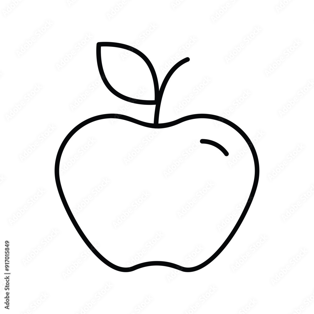 apple line icon with white background vector stock illustration apple line icon with white background vector stock illustration