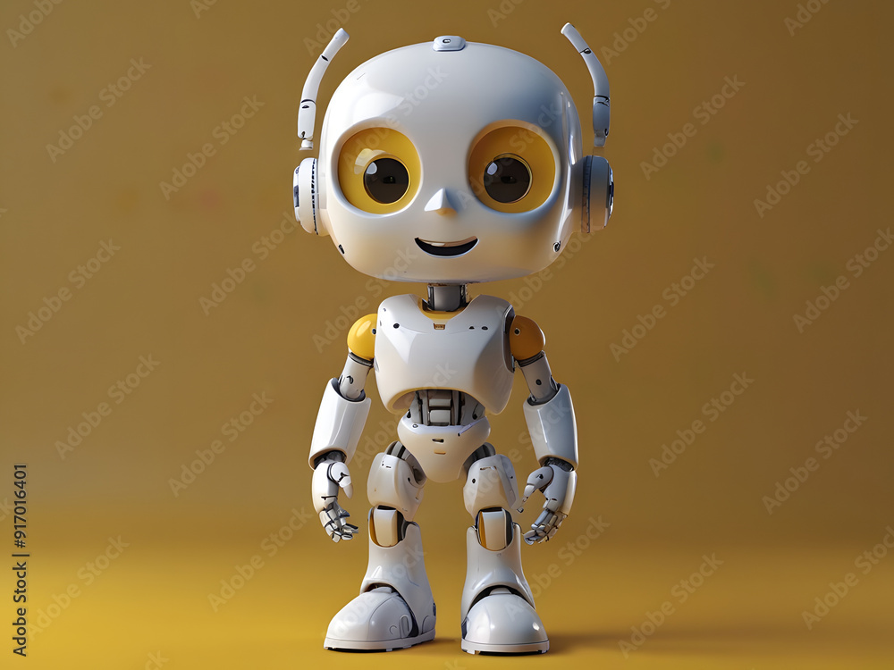 Cheerful Robotic Buddy: A Whimsical 3D Toy Cheerful Robotic Buddy: A Whimsical 3D Toy
