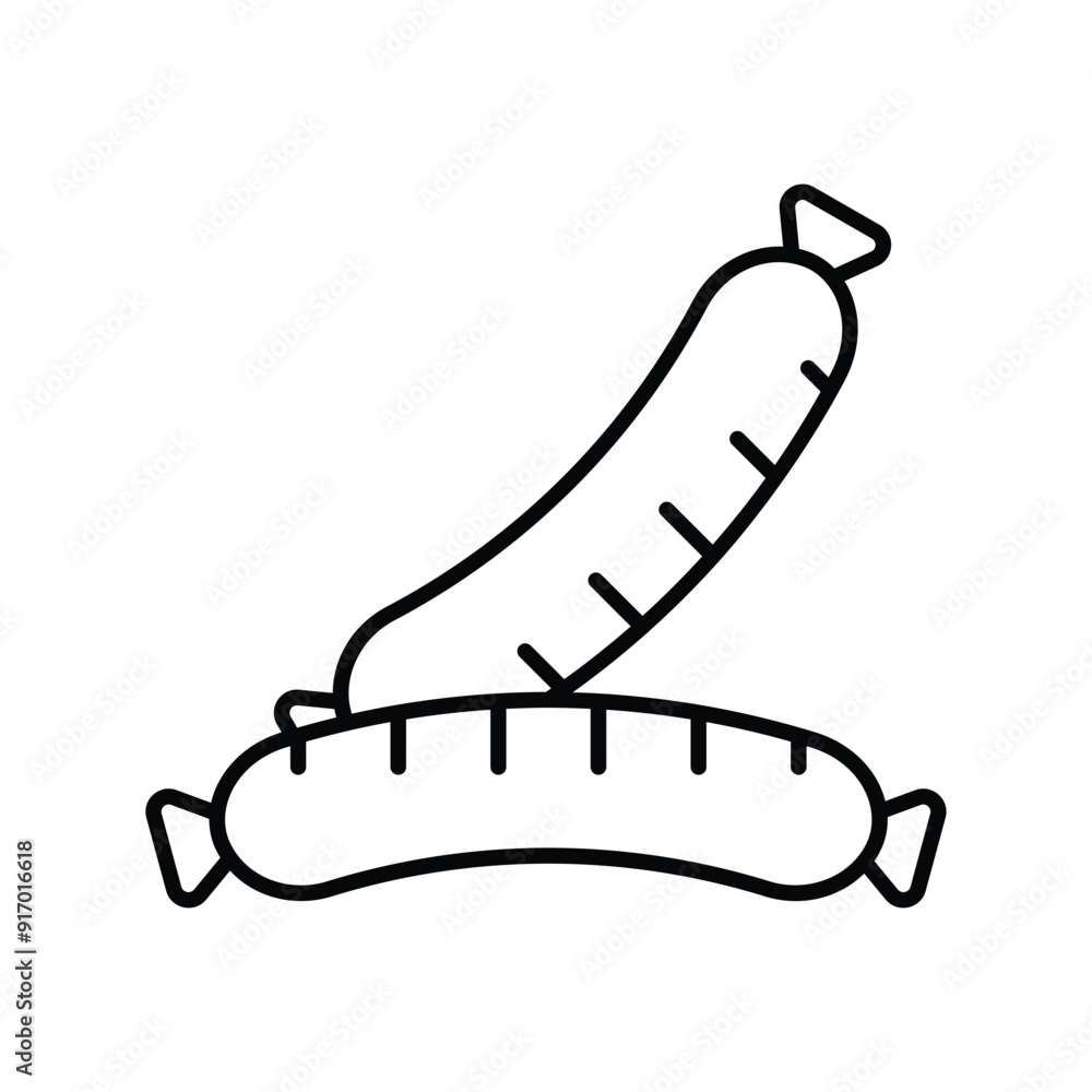 sausages line icon with white background vector stock illustration sausages line icon with white background vector stock illustration