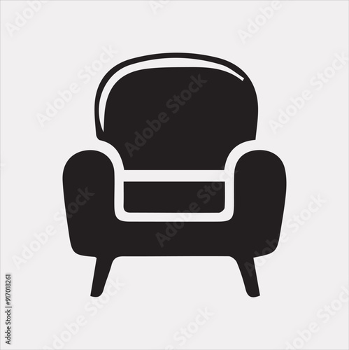 Sofa icon vector silhouette on a white background