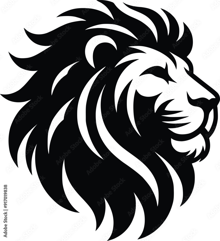 Fototapeta premium lion head silhouette vector design template