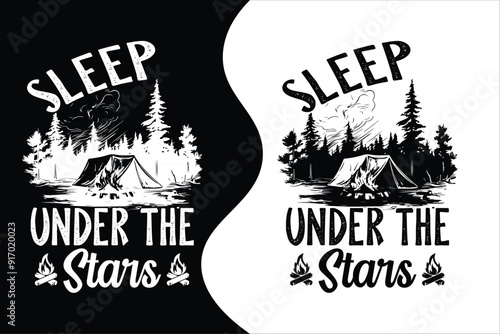 Camping T-shirt Design. Camping Typography Vector T-shirt Design.