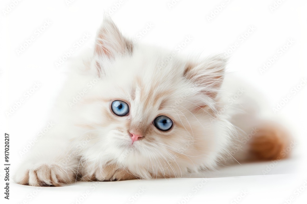 Fototapeta premium white kitten background
