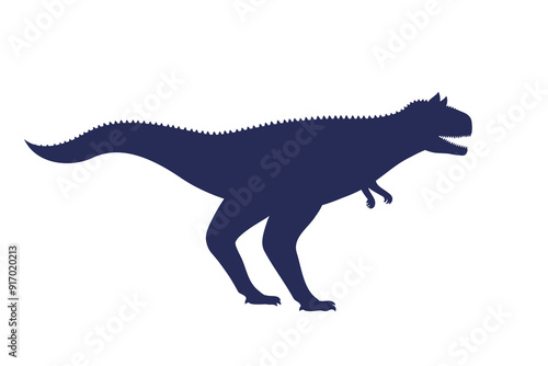 Carnotaurus, dinosaur on white, vector