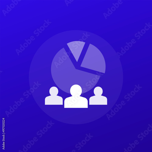customer segmentation icon, transparent design
