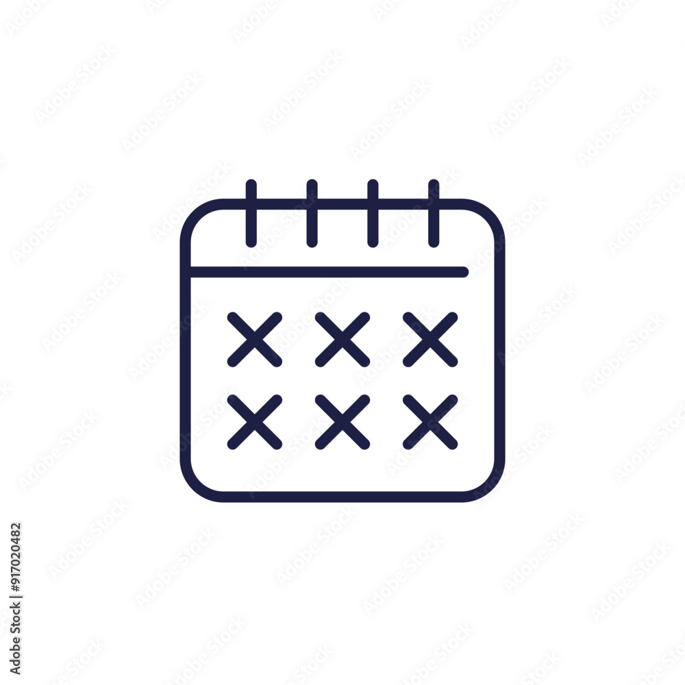 absence, attendance line icon with a calendar absence, attendance line icon with a calendar