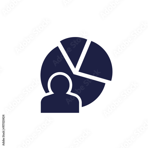 segment customer icon, user segmentation pictogram on white